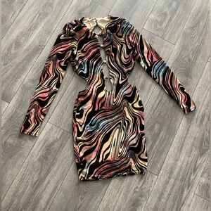 Backless color tiger dress
